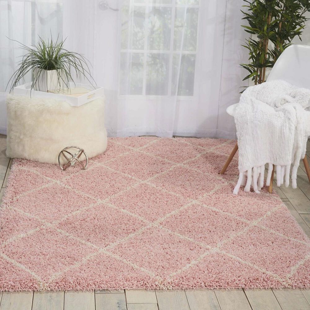 Nourison Brisbane BRI03 5" x 7" Blush Area Rug, , large
