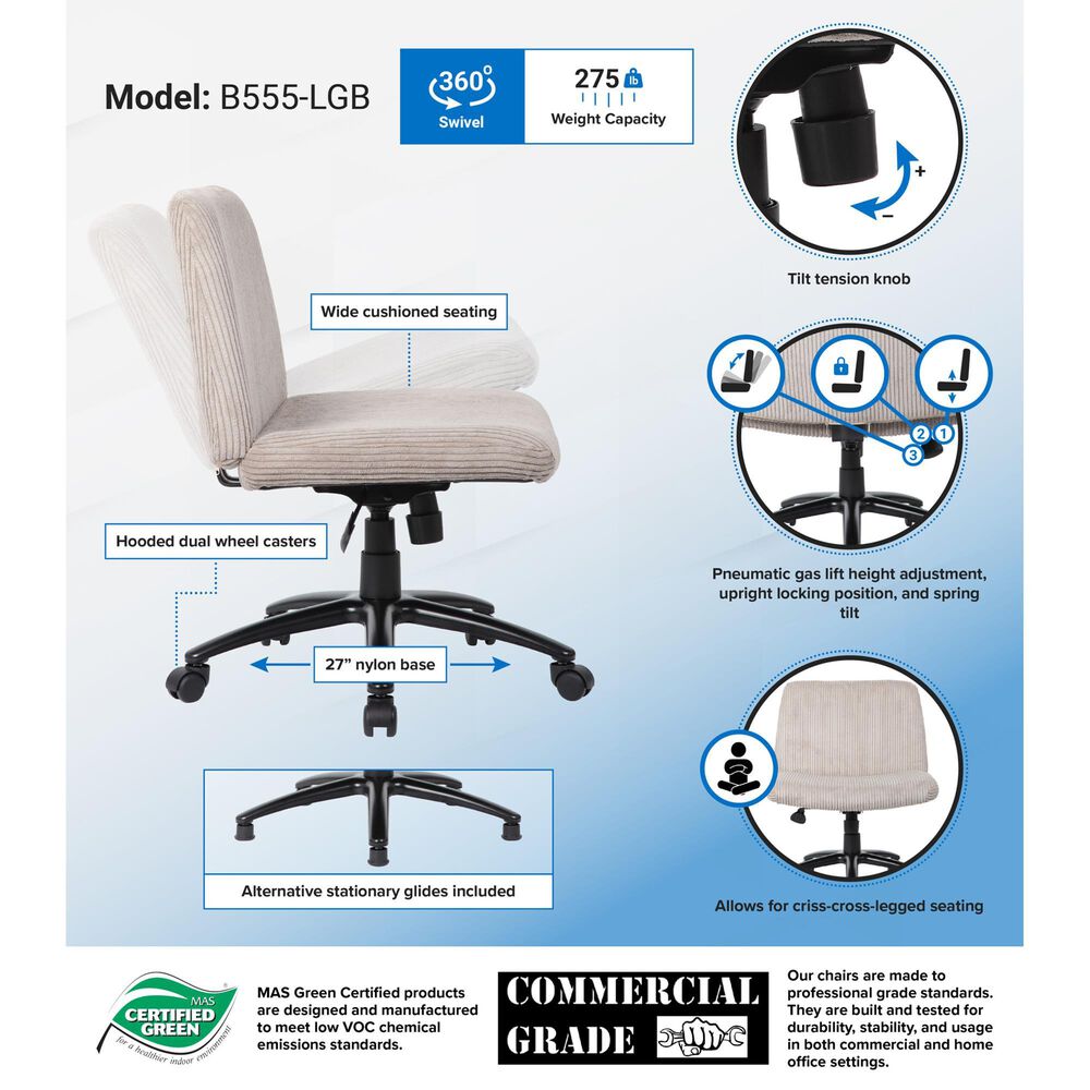 Regal Co. Criss Cross Desk Chair in Beige, , large
