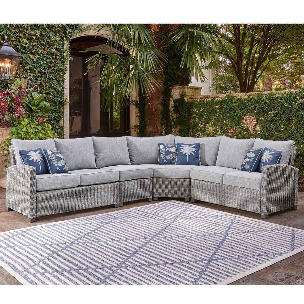 Ashley Naples Beach 4-Piece Outdoor Sectional in Gray, , large