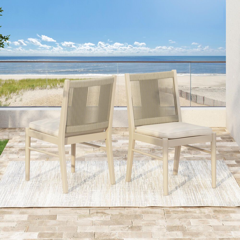 Hearth and Haven Cordoba Outdoor Dining Chair in Beige (Set of 2), , large