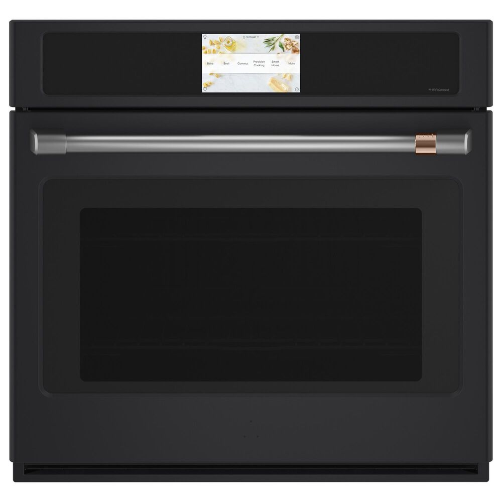 Cafe 2-Piece Kitchen Package with Matte Black 30" Smart Built-In Convection Single Wall Oven and Stainless Steel 30" Gas Cooktop, , large