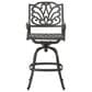 Hearth and Haven Outdoor Aluminum Swivel Barstool with Scrolled Arms in Bronze, , large