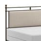 Richlands Furniture Ashley King Poster Panel Metal and Upholstered Bed in Brown and Rustic Brown, , large
