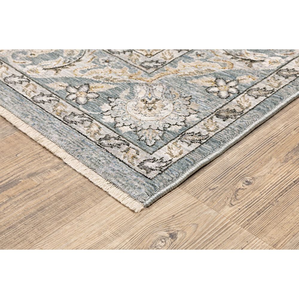 Oriental Weavers Maharaja Nepal 70E 2&#39;3&quot; x 7&#39;6&quot; Blue and Ivory Scatter Rug, , large