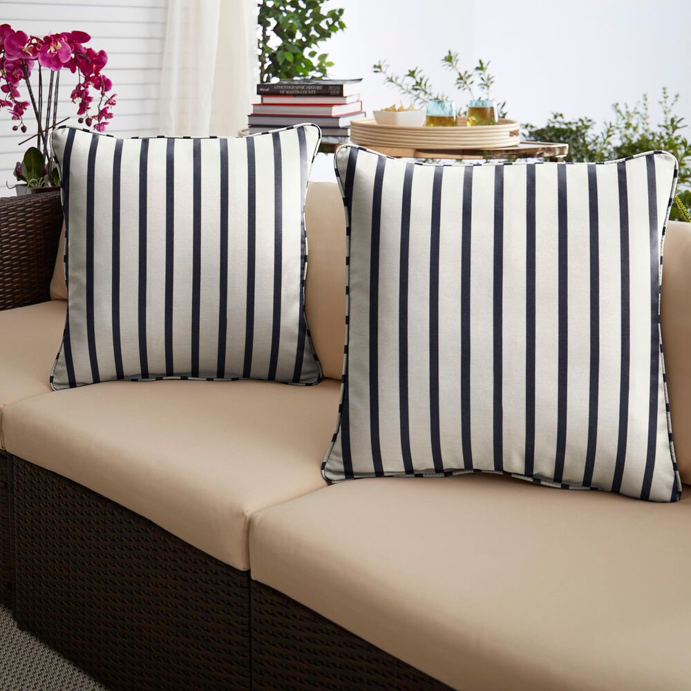 Sorra Home Sunbrella 18" Pillow in Lido Indigo (Set of 2), , large