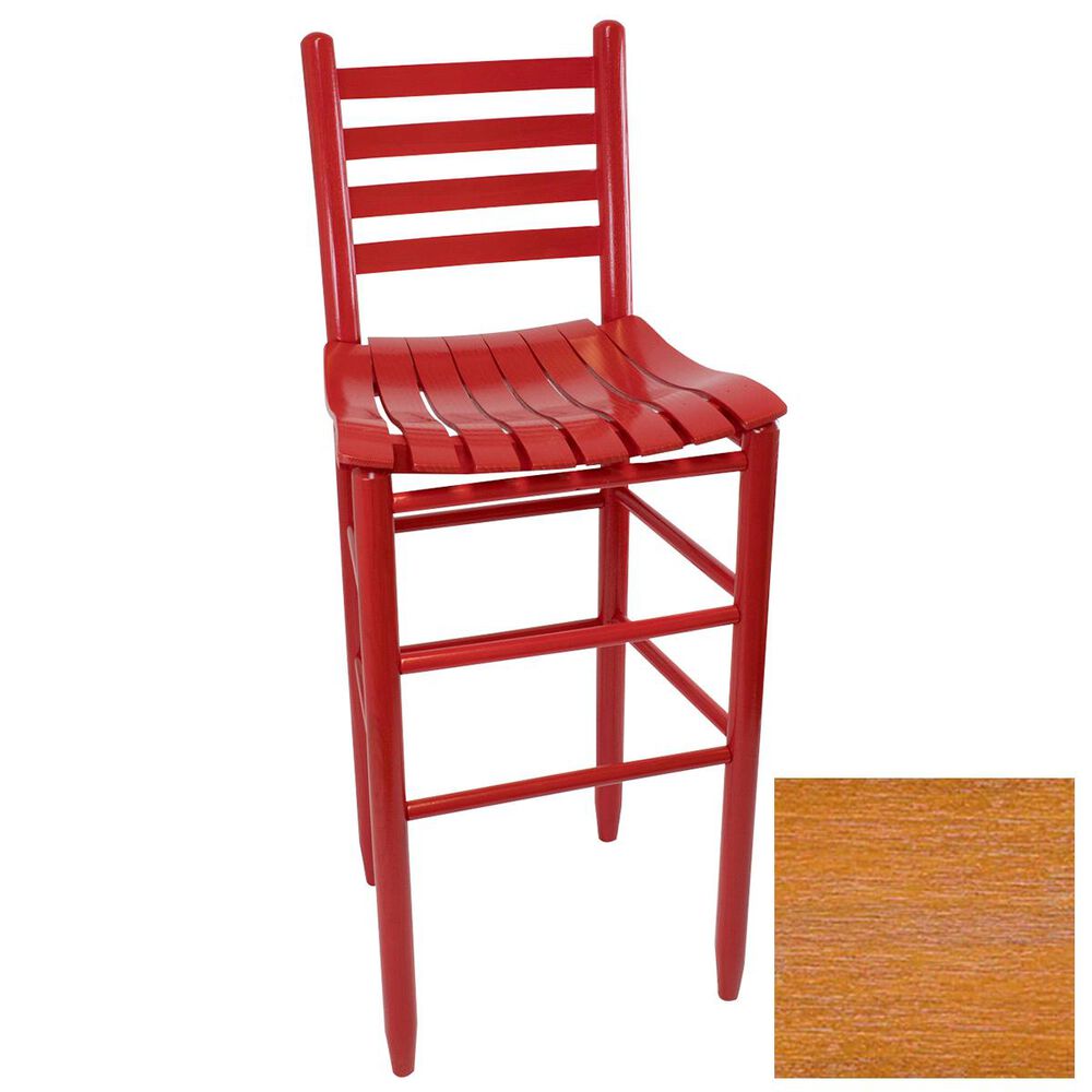 Lakeside Asheville Ladderback Barstool in Medium Oak, , large