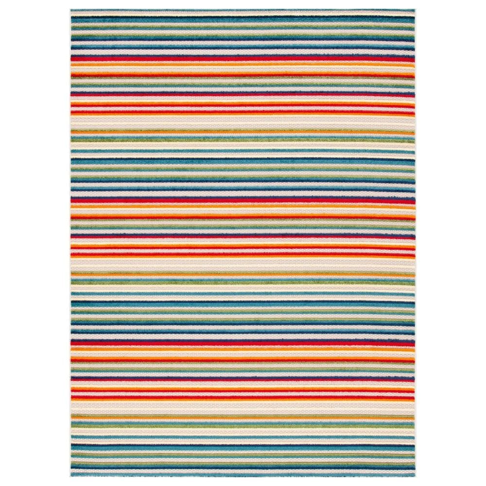 Safavieh Cabana CBN323A 3" x 5" Ivory and Green Indoor/Outdoor Area Performance Rug, , large
