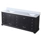 Lexora Home Dukes 84" Double Bathroom Vanity in Espresso with 2 cm White Cultured Marble Top and Rectangular Sinks, , large