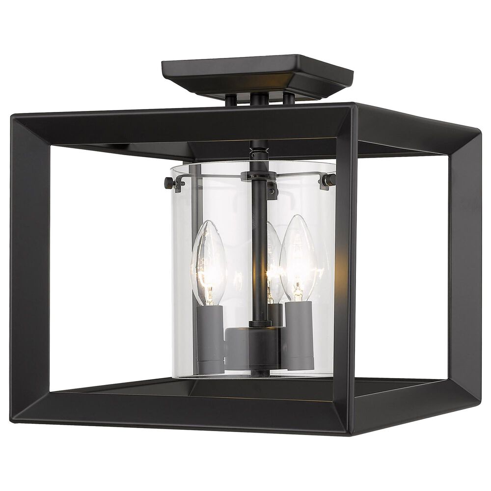 Golden Lighting Smyth 12&quot; Semi-Flush in Matte Black, , large