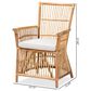 Baxton Studio Rose Rattan Arm Chair in White, , large
