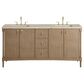 James Martin Kinnsden 72" Double Bathroom Vanity in Weathered Oak with 3 cm Tajnar Eclos Top and Rectangular Sinks, , large