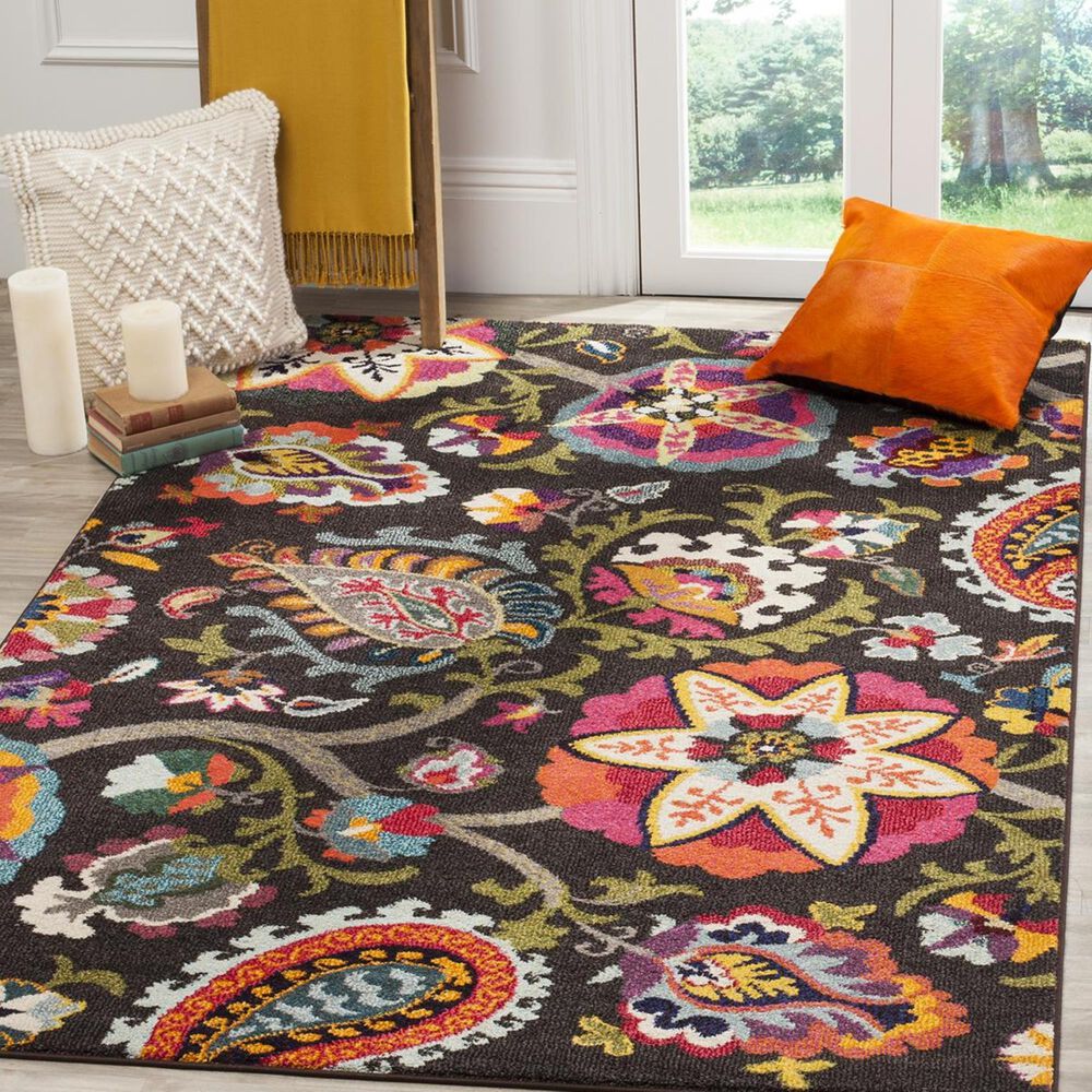 Safavieh Monaco MNC229B-3 3" x 5" Brown/Multi Area Rug, , large