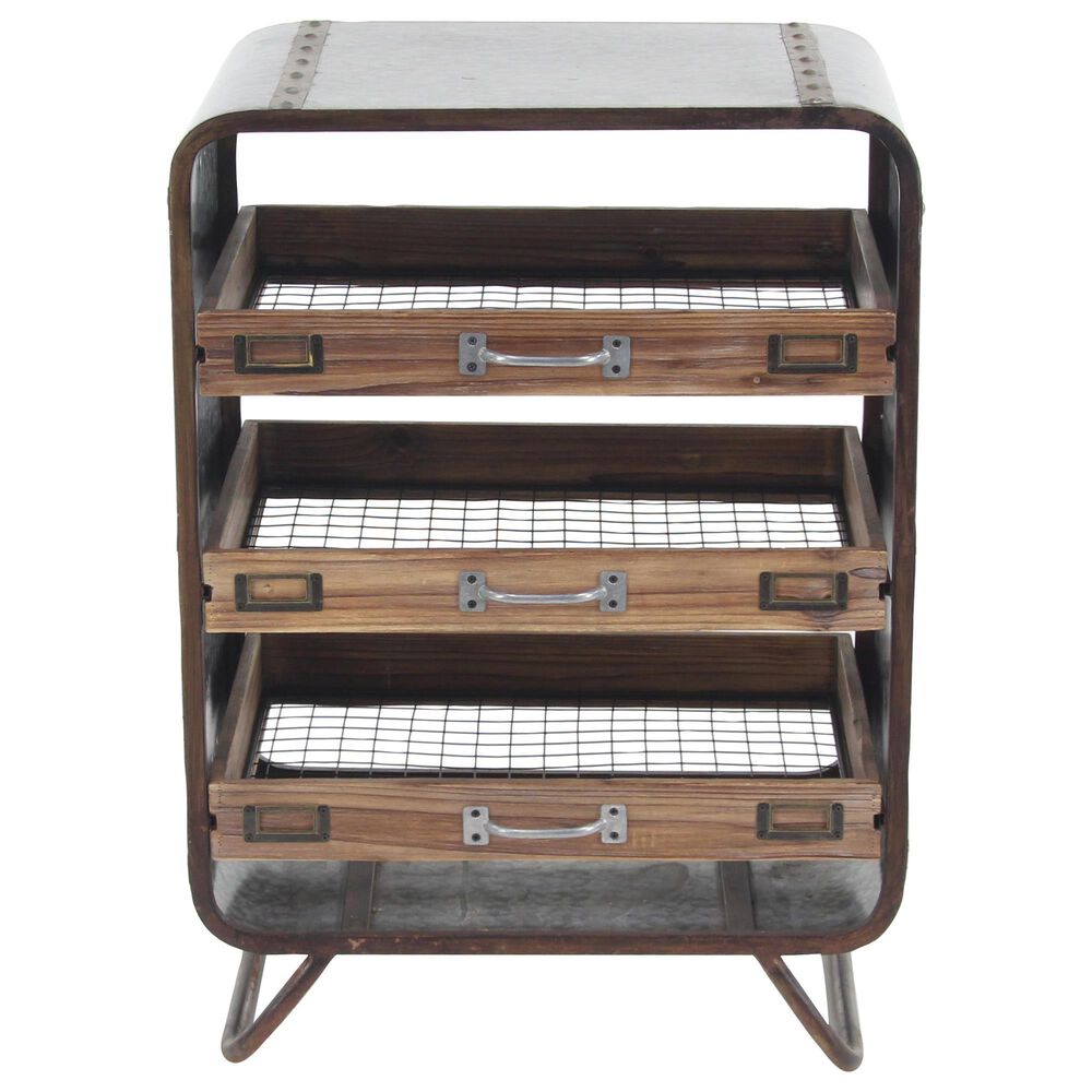 Uma Enterprises Industrial Chest in Brown and Gray, , large