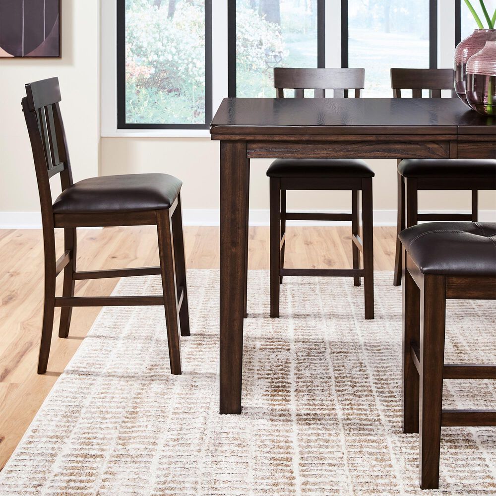 Ashley Haddigan 6-Piece Rectangular Dining Set in Smoky Dark Brown, , large