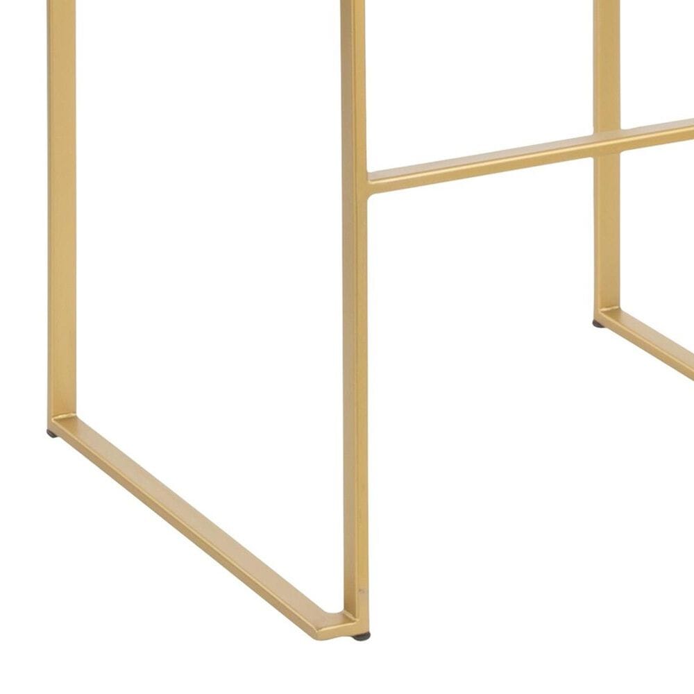 Lumisource Fuji Stackable Barstool with White Velvet Cushion in Gold &#40;Set of 2&#41;, , large