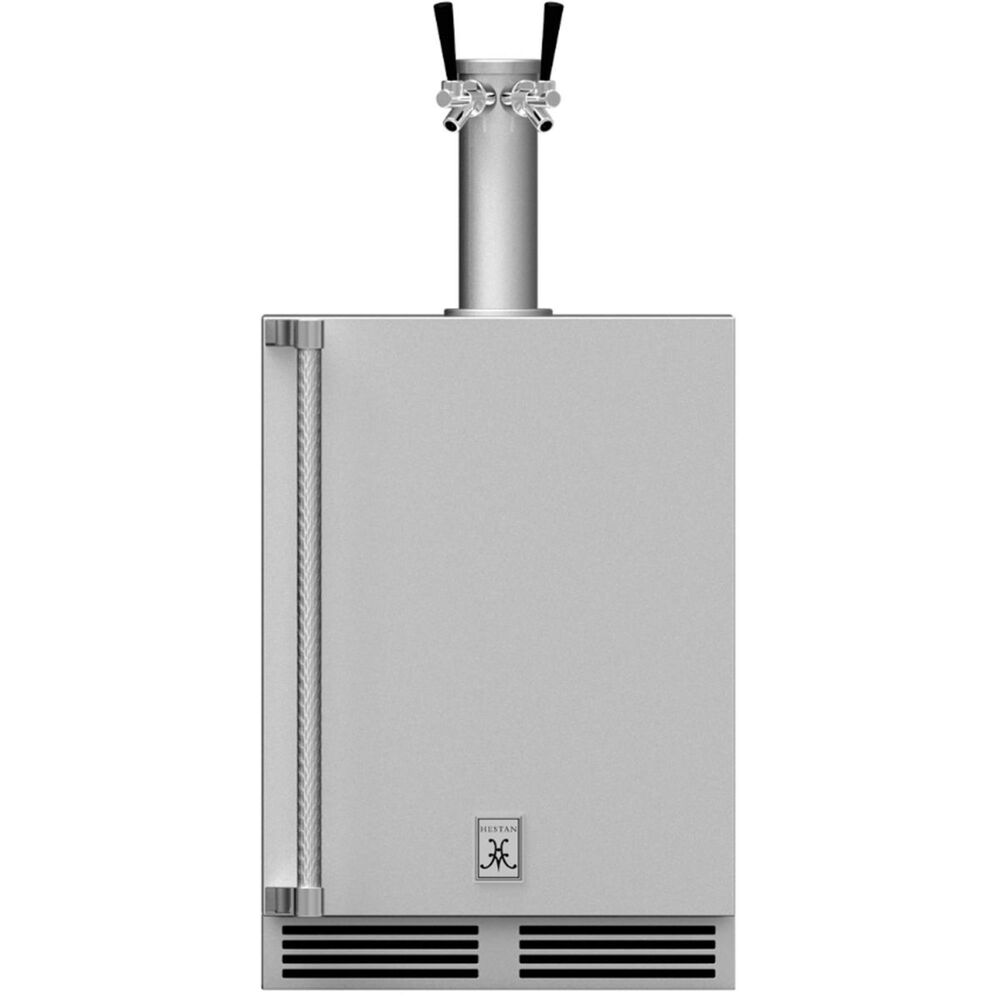 Hestan 24" Outdoor Double Faucet Beer Dispenser on Right Hinge in Stainless Steel, , large