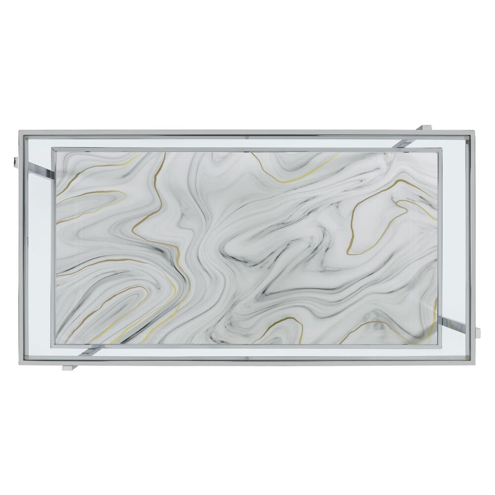 Steve Silver Mika Rectangle Cocktail Table in White, , large
