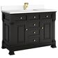 James Martin Vanities Brookfield 48" Single Bathroom Vanity in Black Onyx with Single Hole 3 cm White Zeus Quartz Top and Rectangular Sink, , large