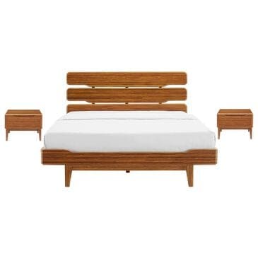 Greenington Currant King Bedroom and Two Nightstands in Amber, , large