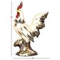 Maple and Jade 15" Farmhouse Rooster Garden Sculpture in Distressed White, Red, Yellow and Brown, , large