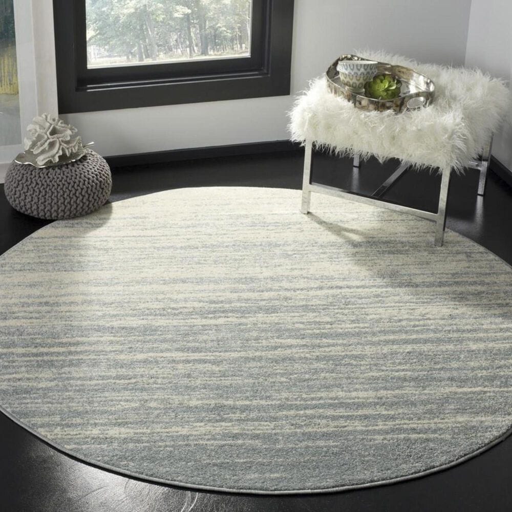 Safavieh Adirondack ADR113T 4" Round Slate and Cream Area Rug, , large