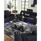 Ashley Forest Lake Power Reclining Sofa with Adjustable Headrest in Black Velvet, , large