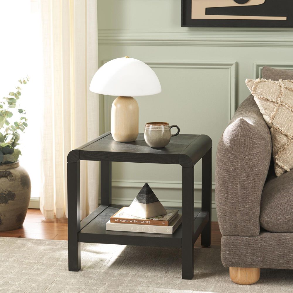 Safavieh Omara 1-Shelf Side Table in Black, , large