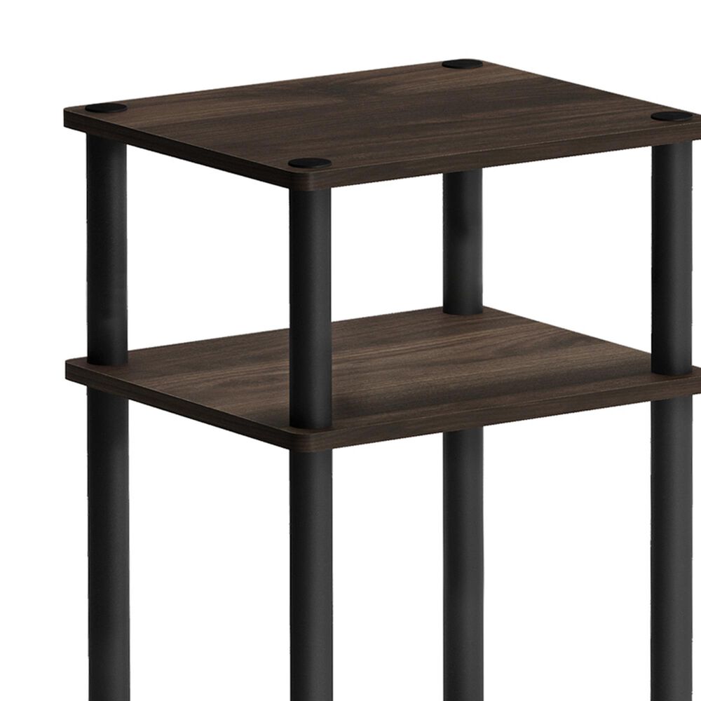 HOMLUX 3-Tier Turn-N-Tube End Table in Columbia Walnut and Black (Set of 2), , large