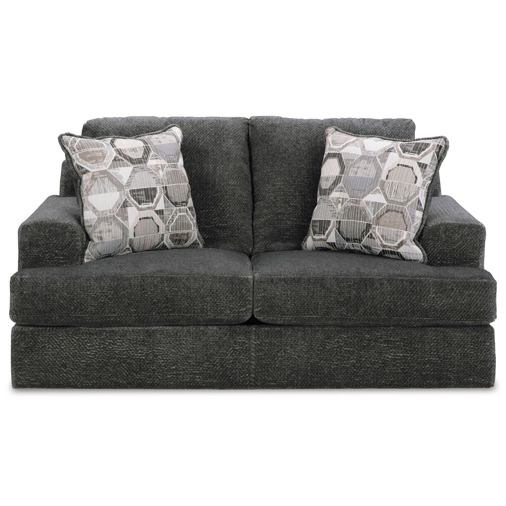 Ashley Karinne Stationary Loveseat in Smoke, , large