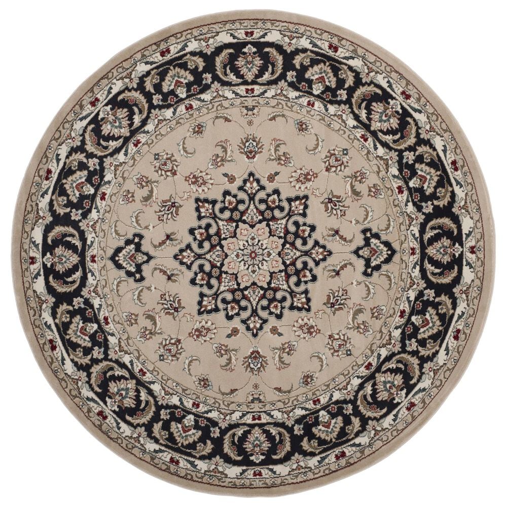 Safavieh Lyndhurst 7" Round Cream and Anthracite Area Rug, , large