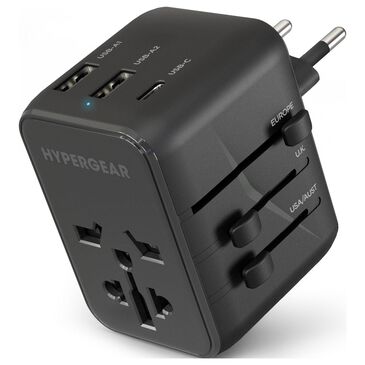 Hypercel WorldCharge Universal Travel Adapter with USB-C in Black, , large