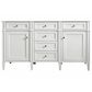James Martin Vanities Brittany 60" Double Bathroom Vanity in Bright White with 3 cm Arctic Fall Solid Surface Top, , large