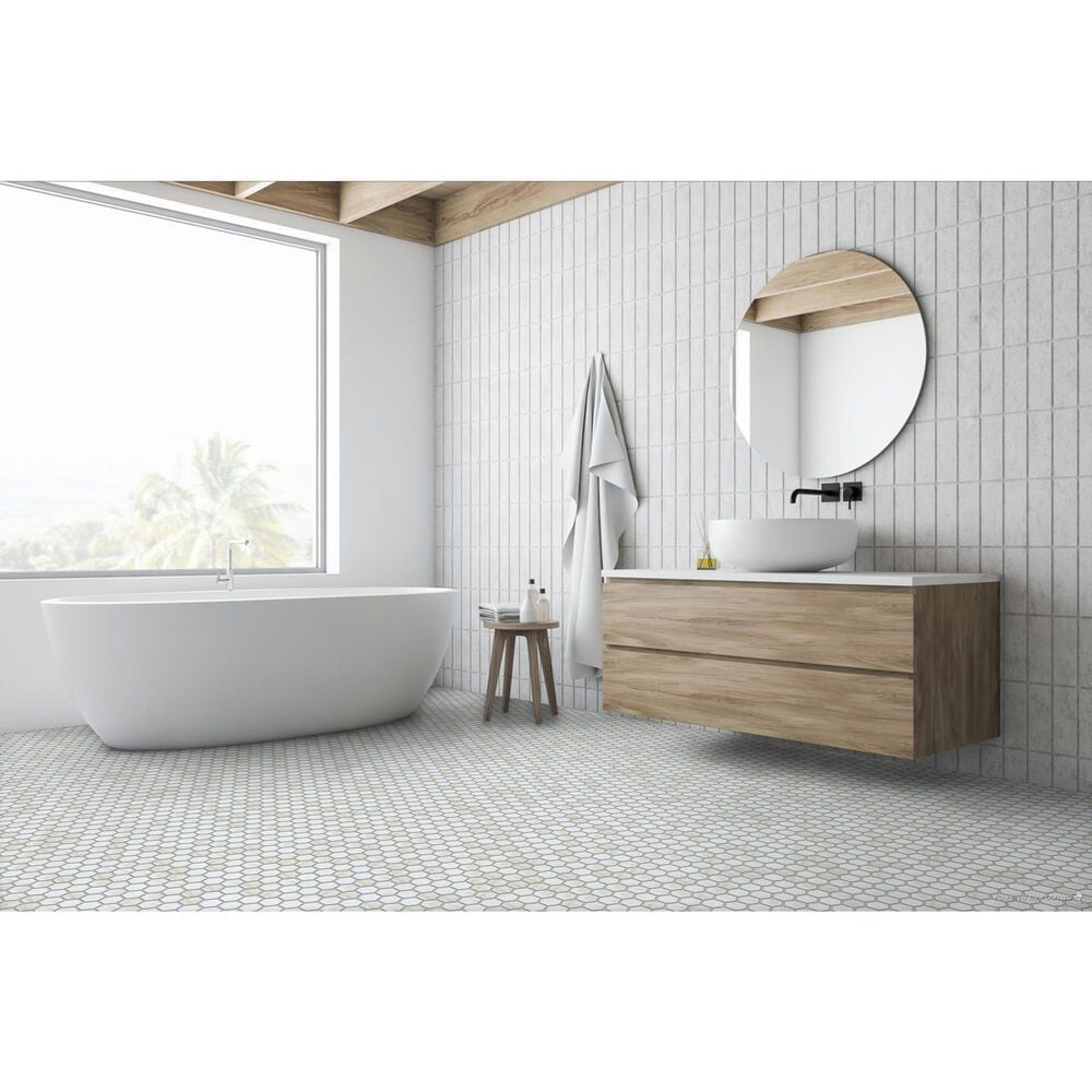 Emser Visconde Oro 2&quot; x 2&quot; Hexagon on 12&quot; x 12&quot; Glazed Porcelain Mosaic Sheet, , large
