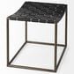 Mercana Clarissa Stool with Black Leather Woven Seat in Gold, , large
