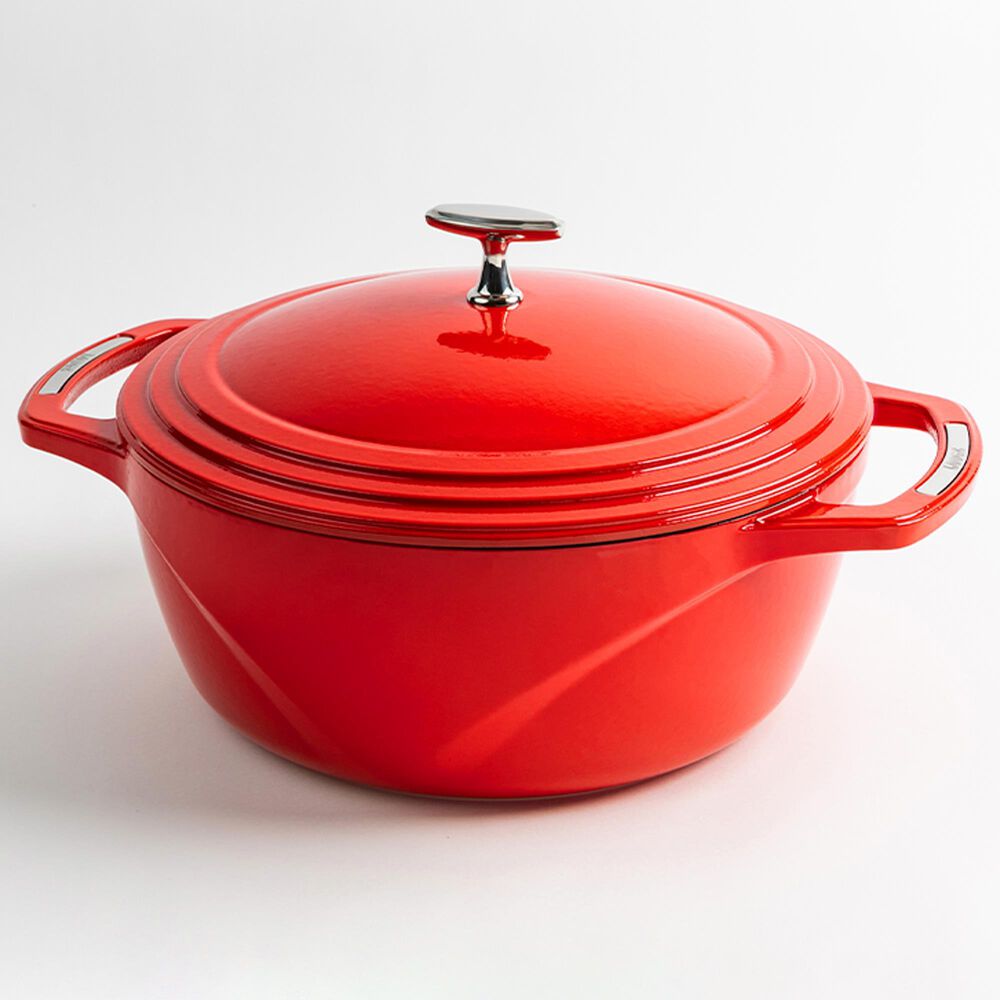 Lodge USA Enamel 7.5 Qt. Cast Iron Dutch Oven in Cherry On Top, , large