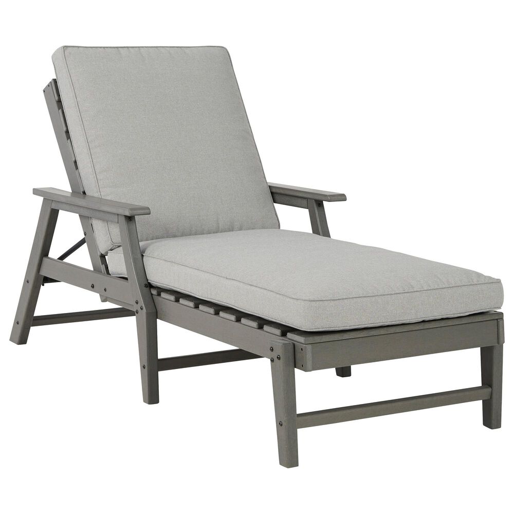 Ashley Visola Chaise Lounge with Cushion in Gray, , large