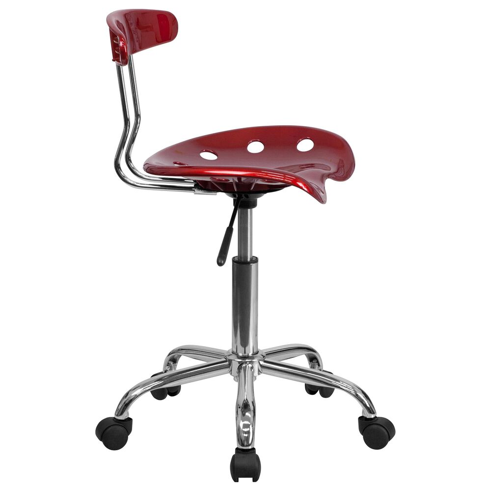 Flash Furniture Vibrant Swivel Task Chair in Red, , large