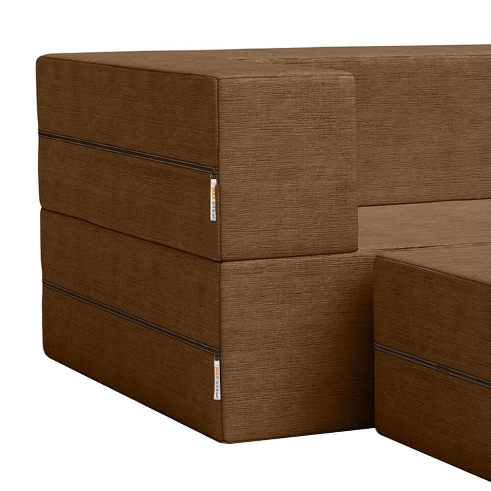 Jaxx Zipline 3-Piece Stationary Convertible Sleeper Sofa in Toffee Velvet, , large