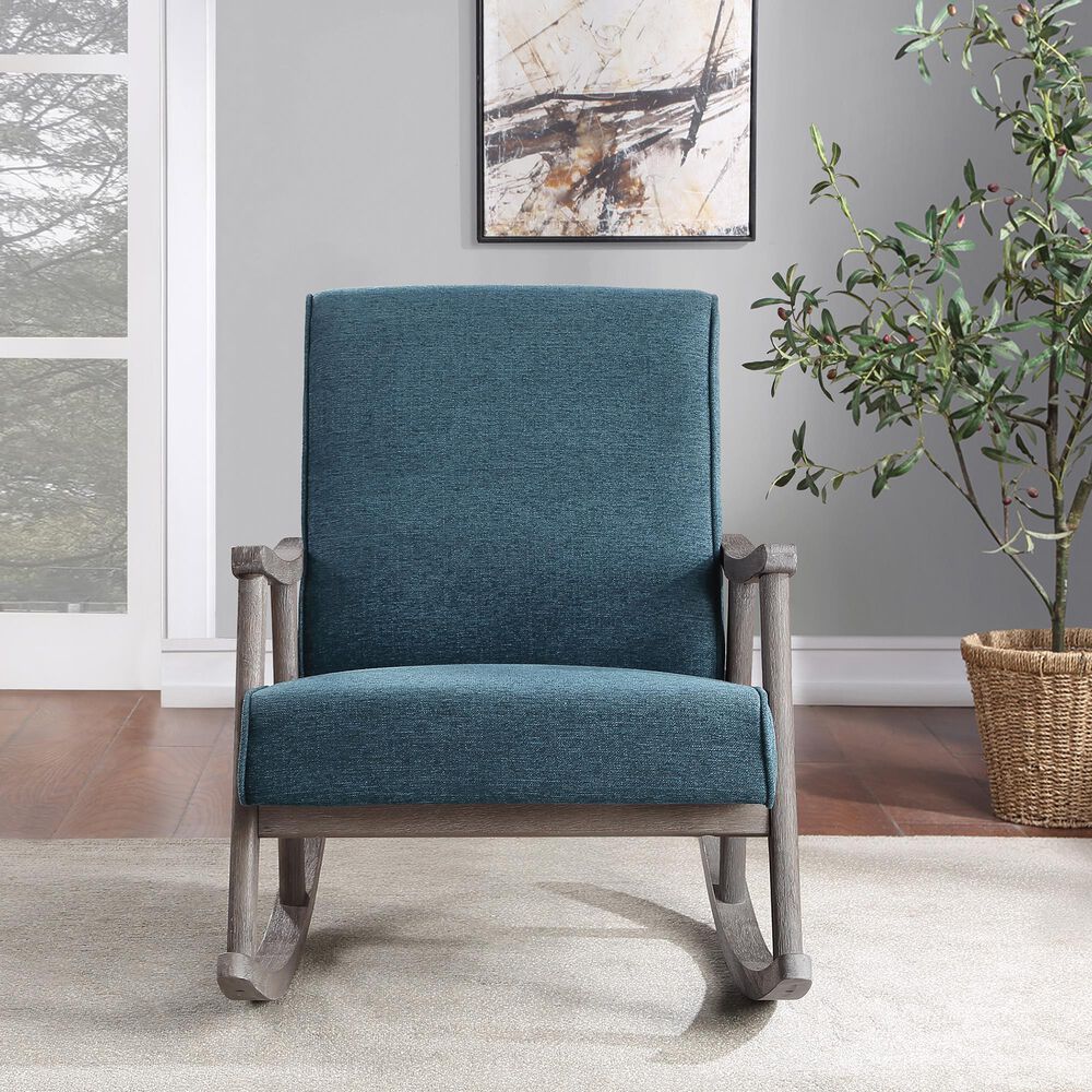 OSP Home Gainborough Rocker with Brushed Grey Frame in Azure, , large