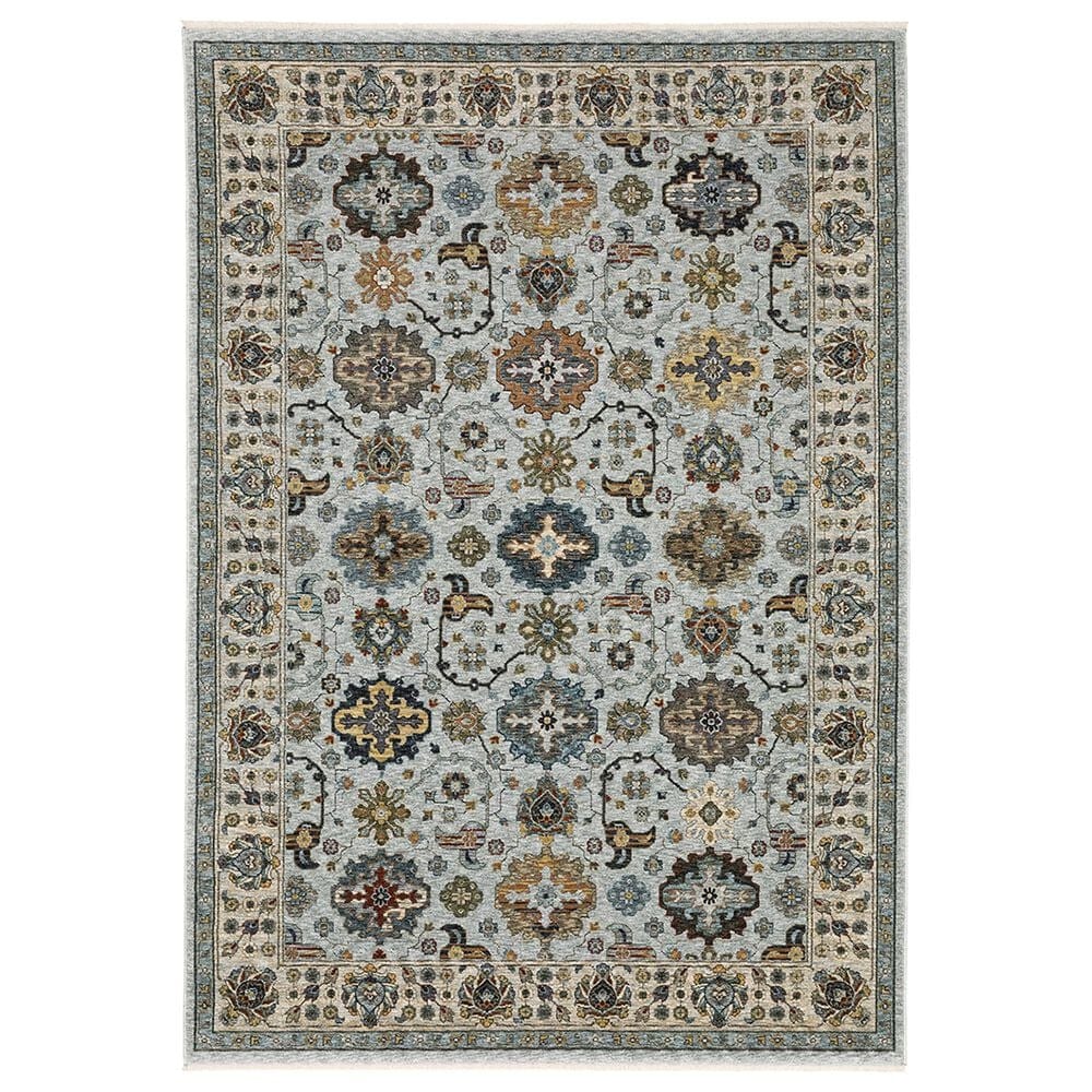 Oriental Weavers Aberdeen Floral Song 2"3" x 7"6" Blue and Ivory Runner, , large
