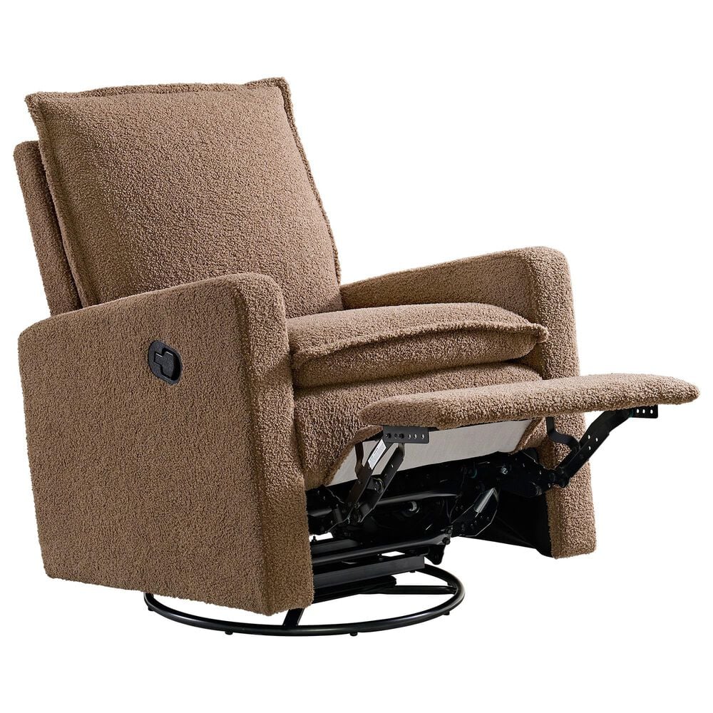 Oxford Baby Uptown Manual Glider Recliner Rocking Chair in Teddy Brown, , large