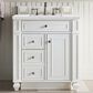 James Martin Vanities Bristol 30" Single Bathroom Vanity in Bright White with 3 cm Ethereal Noctis Quartz Top and Rectangular Sink, , large
