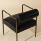 Club Collection By Sunpan Ajani Arm Chair with Charcoal Black Cushion in Antique Brass, , large