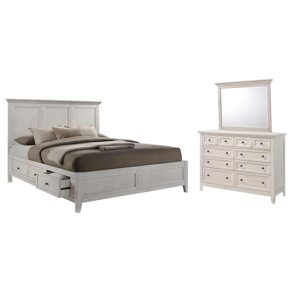 Hawthorne Furniture San Mateo 3-Piece King Storage Bedroom Set in Rustic White, , large