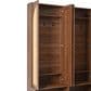 HOMLUX 6-Hook Hall Tree with 2-Rattan Doors in Walnut, , large