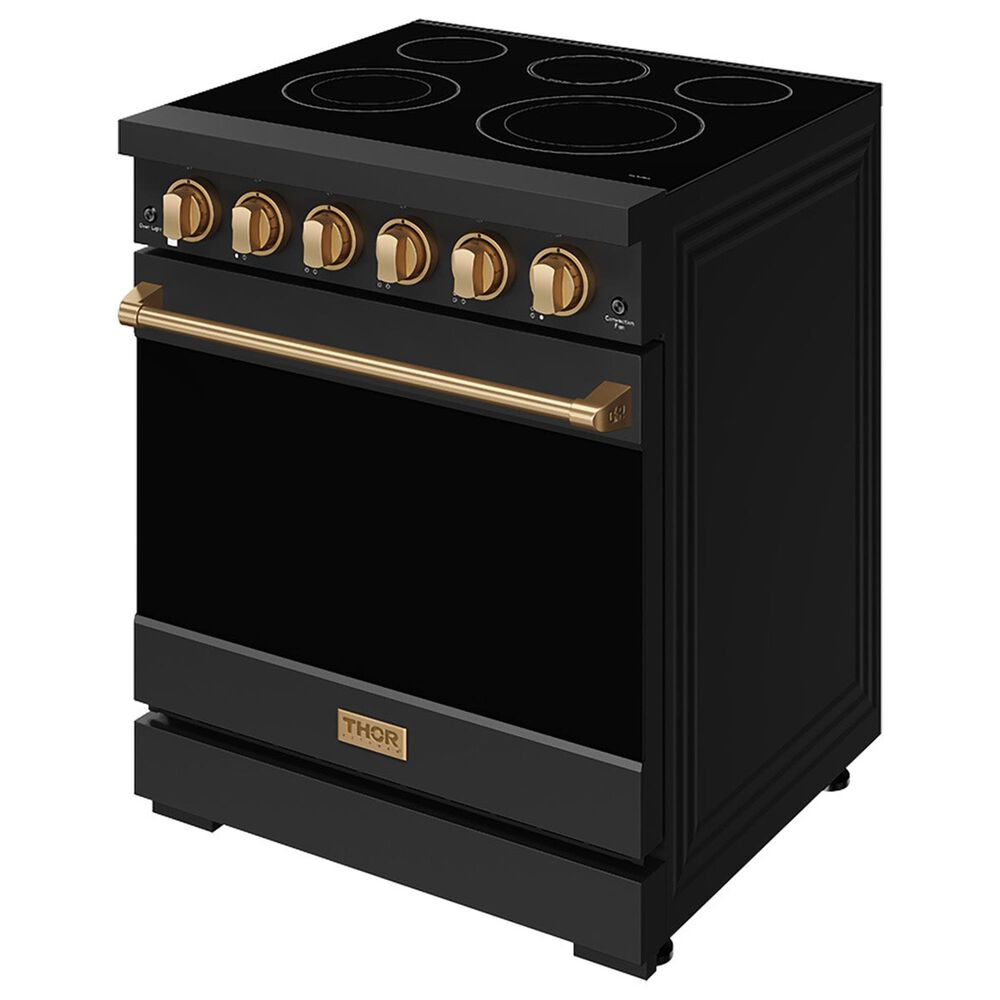 Thor Kitchen Gordon Ramsay 4.6 Cu. Ft. Professional Freestanding Electric Range with Bronze Handle Kit in Black, , large