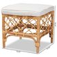 Baxton Studio Orchard Ottoman with Natural Brown Rattan in White, , large