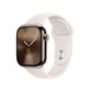 Apple Watch Series 10 GPS + Cellular 42mm Gold Titanium Case with Starlight Sport Band - M/L, , large