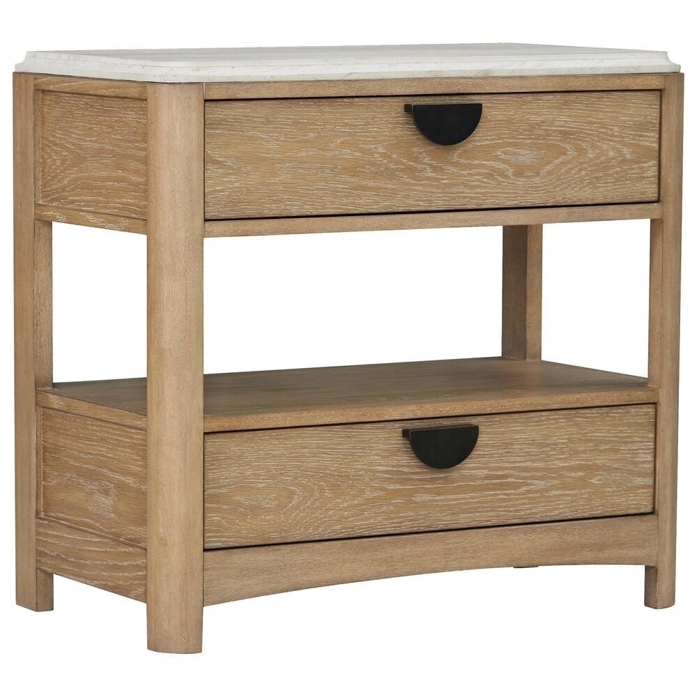 Simeon Collection Escape King Upholstered Platform Bed with 2 Nightstands in Natural Patina and Sandstone, , large
