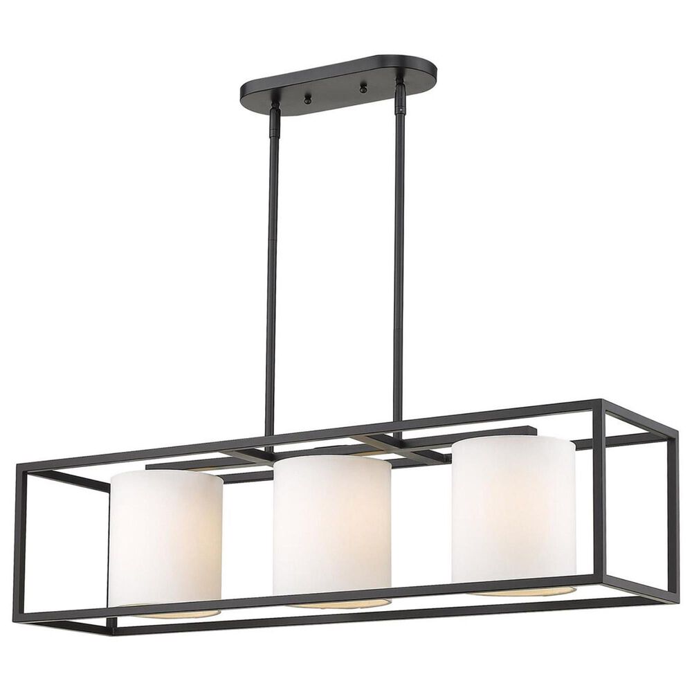 Golden Lighting Manhattan 3-Light Semi Flush in Black, , large